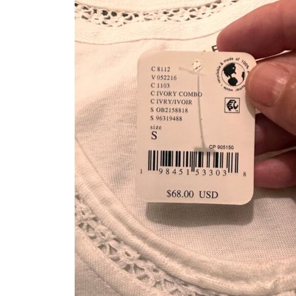 We The Free Meadow Lark Cotton Embroidered Boho Crocheted Tank Top, size S - Picture 5 of 5